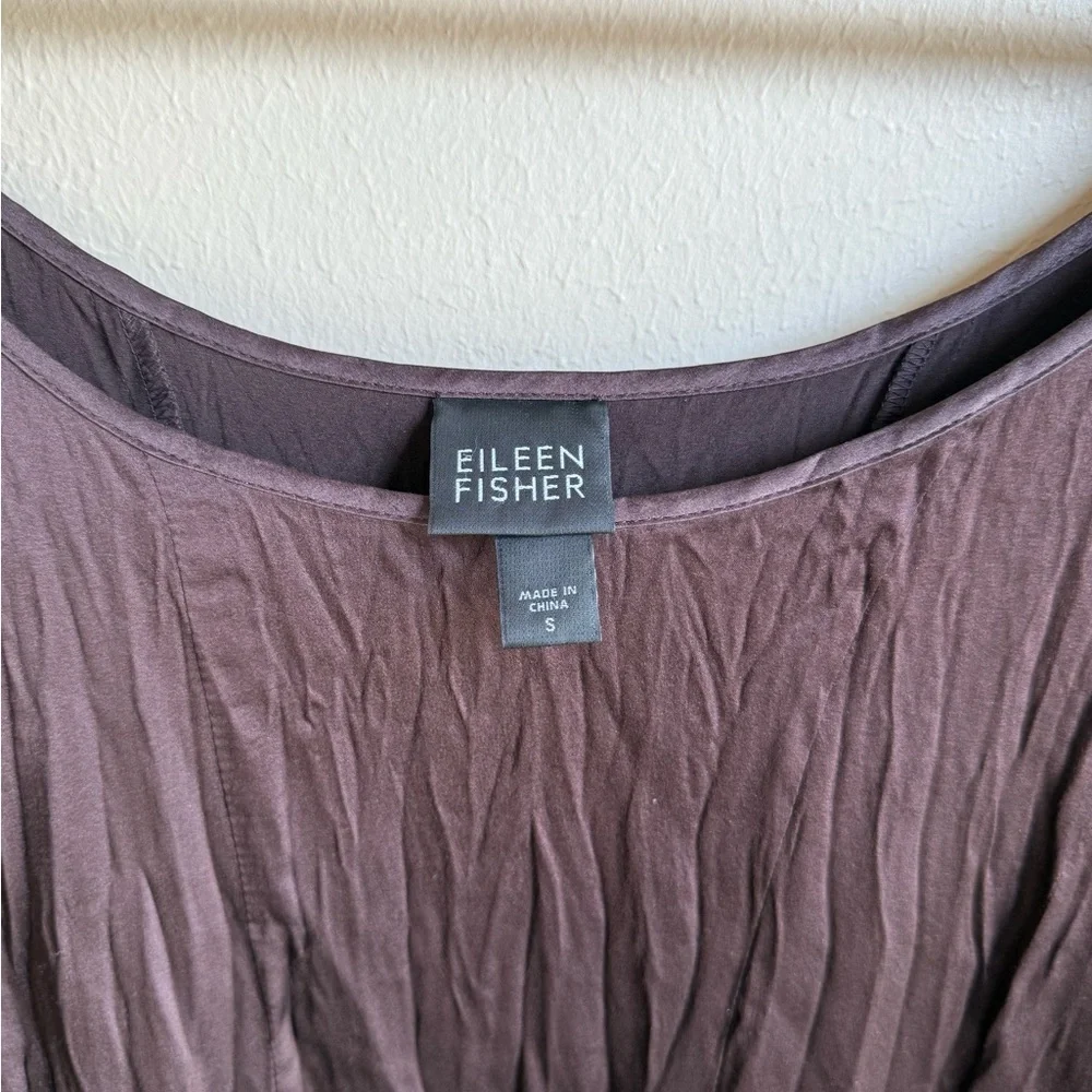 Eileen Fisher Women's Brownish Purple Silk Sleeveless Tank Dress Midi Size Small - Picture 3 of 6
